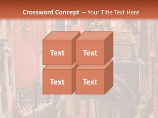 A Canal With A Bridge In The Middle Of It PowerPoint Template