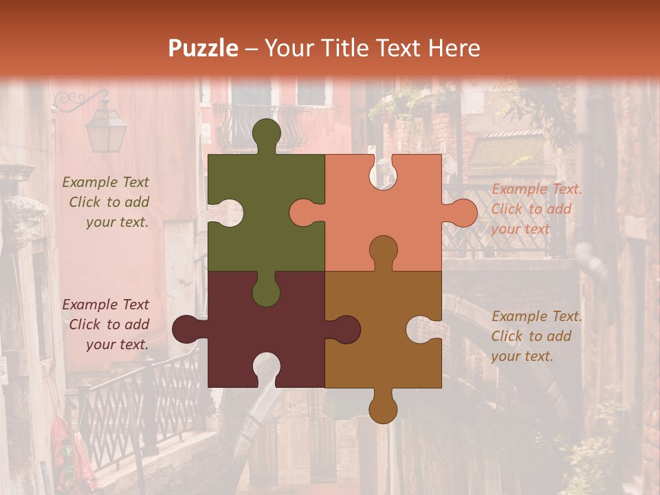 A Canal With A Bridge In The Middle Of It PowerPoint Template