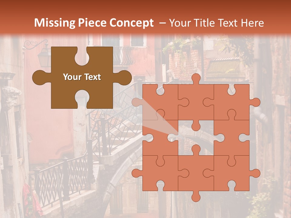 A Canal With A Bridge In The Middle Of It PowerPoint Template