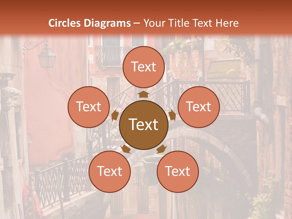 A Canal With A Bridge In The Middle Of It PowerPoint Template