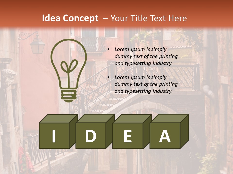 A Canal With A Bridge In The Middle Of It PowerPoint Template