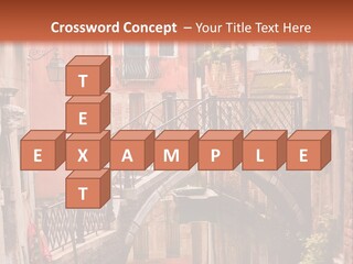 A Canal With A Bridge In The Middle Of It PowerPoint Template