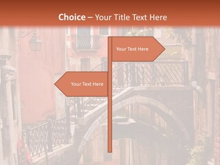 A Canal With A Bridge In The Middle Of It PowerPoint Template