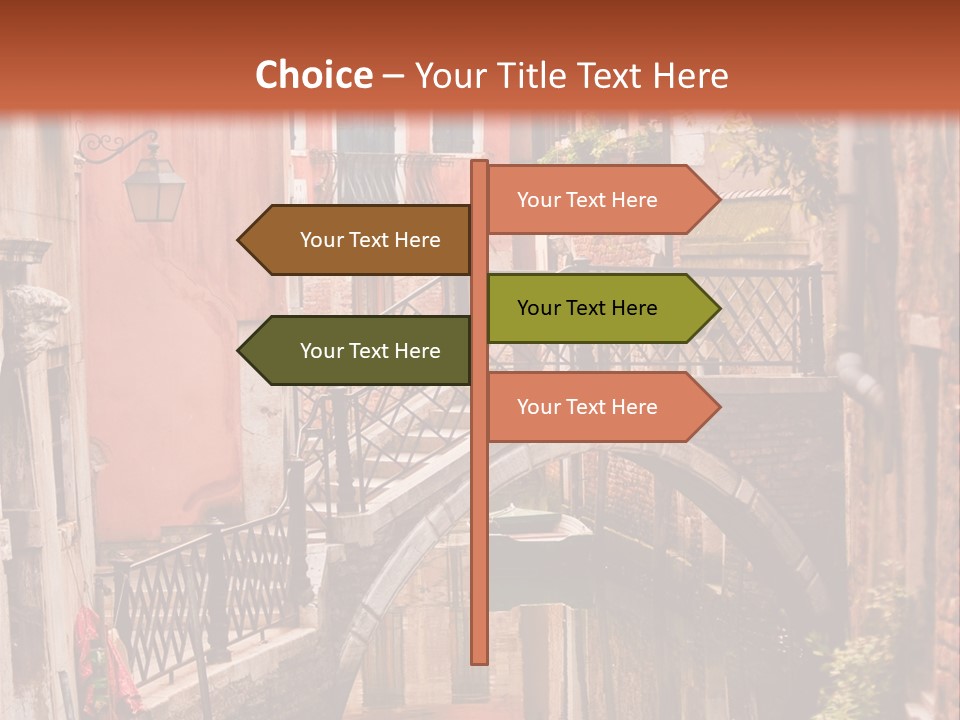 A Canal With A Bridge In The Middle Of It PowerPoint Template