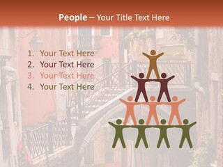 A Canal With A Bridge In The Middle Of It PowerPoint Template