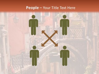 A Canal With A Bridge In The Middle Of It PowerPoint Template