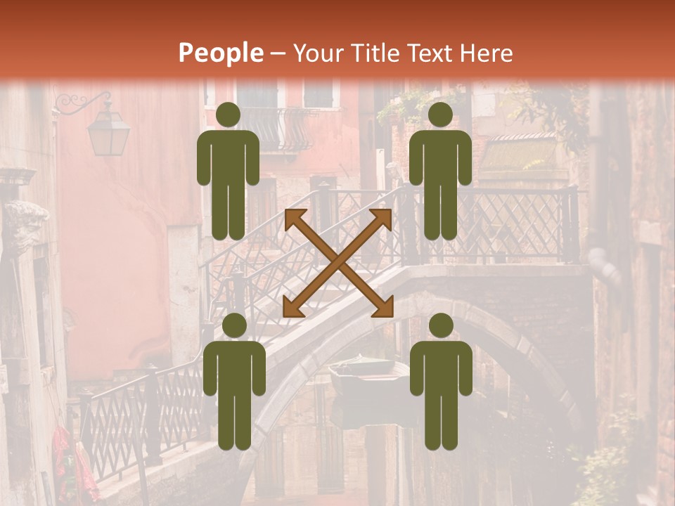 A Canal With A Bridge In The Middle Of It PowerPoint Template