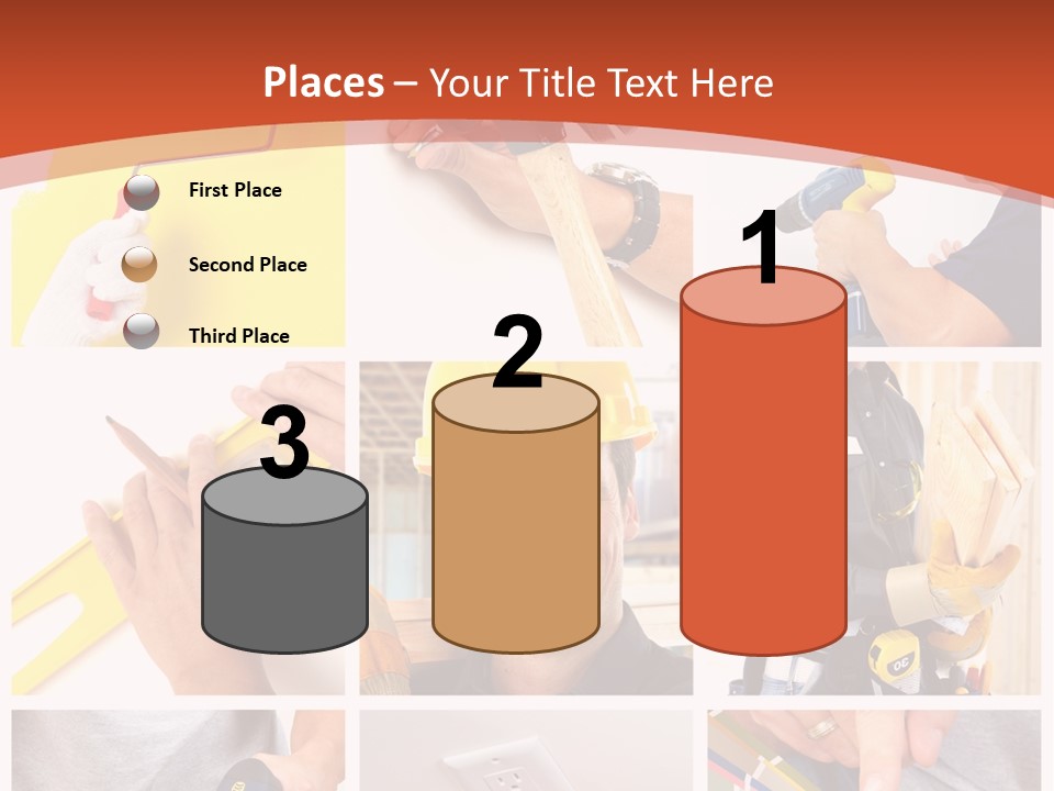 A Man In A Hard Hat Holding A Hammer PowerPoint Template