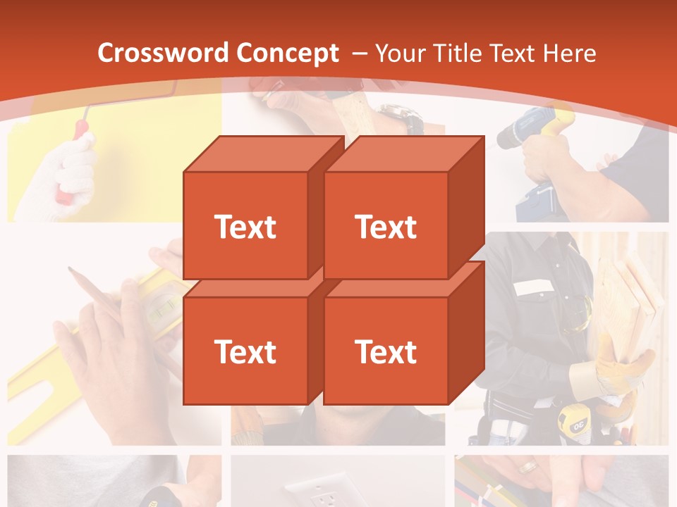 A Man In A Hard Hat Holding A Hammer PowerPoint Template