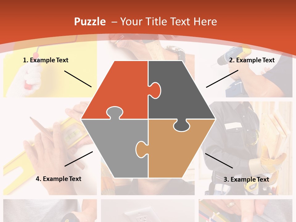 A Man In A Hard Hat Holding A Hammer PowerPoint Template