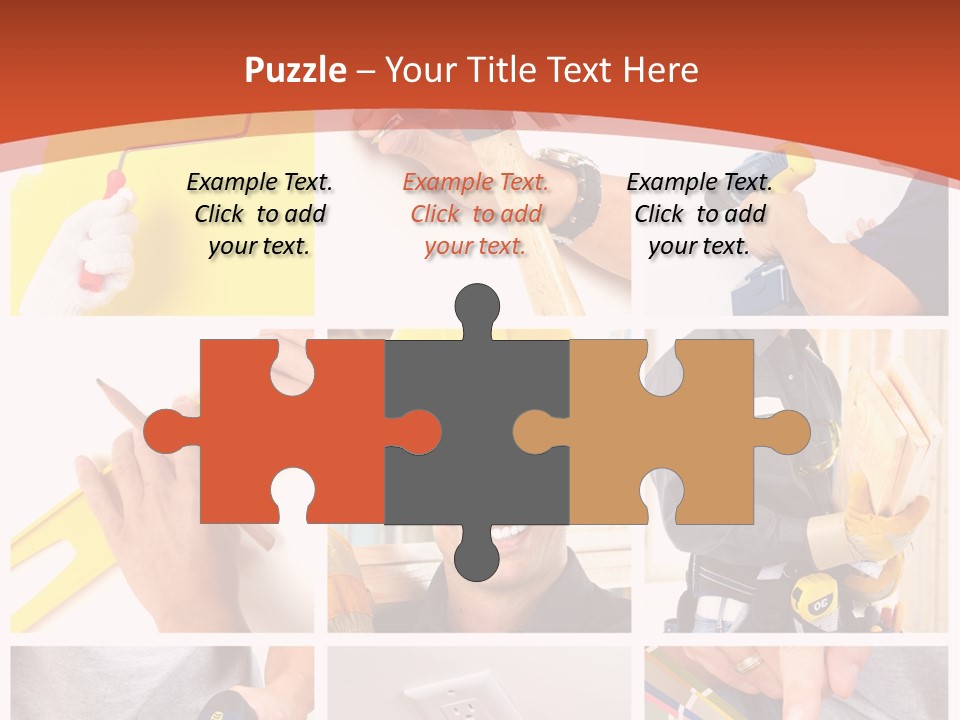 A Man In A Hard Hat Holding A Hammer PowerPoint Template