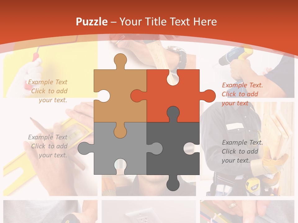 A Man In A Hard Hat Holding A Hammer PowerPoint Template