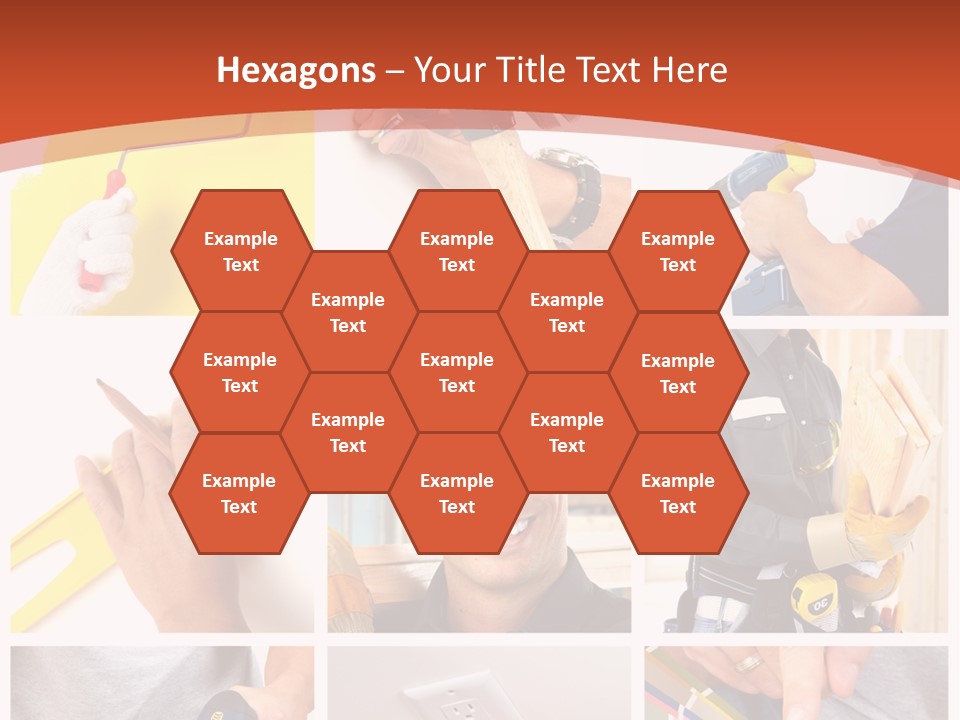 A Man In A Hard Hat Holding A Hammer PowerPoint Template