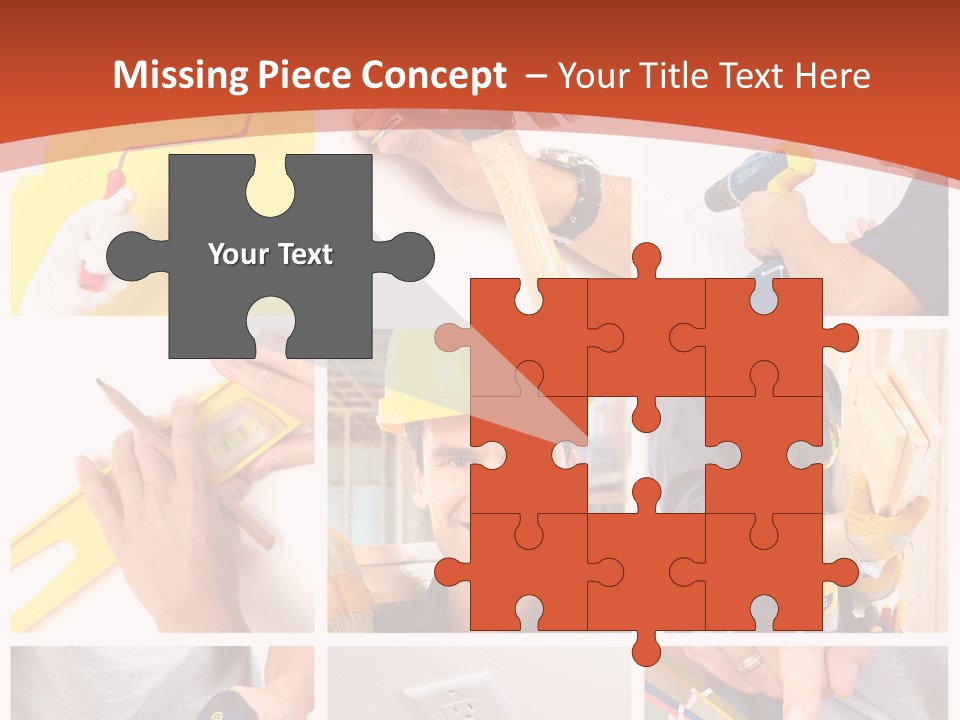 A Man In A Hard Hat Holding A Hammer PowerPoint Template