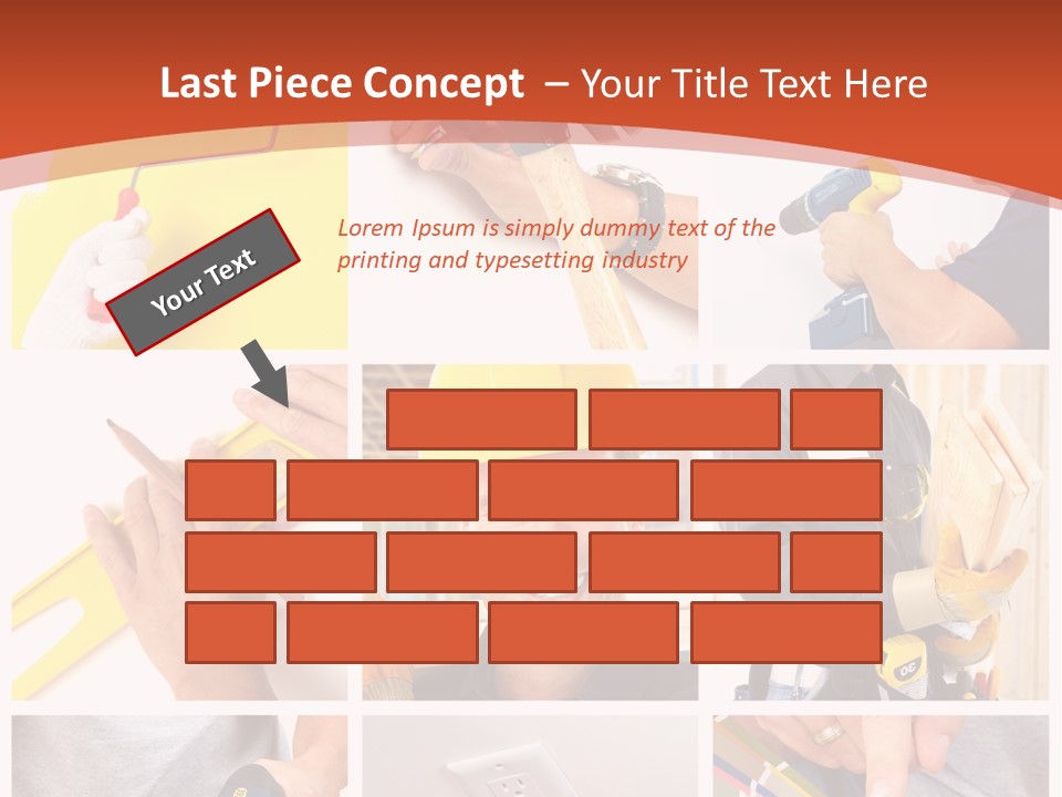 A Man In A Hard Hat Holding A Hammer PowerPoint Template