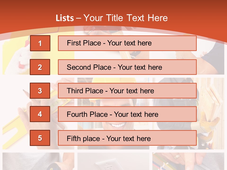 A Man In A Hard Hat Holding A Hammer PowerPoint Template
