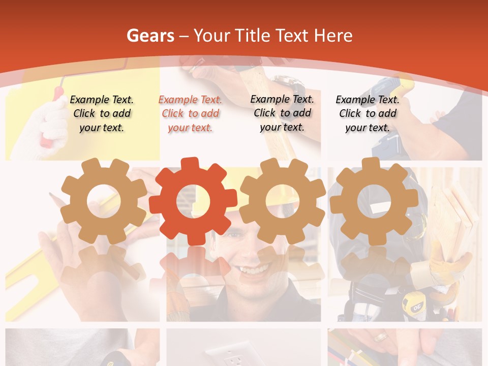 A Man In A Hard Hat Holding A Hammer PowerPoint Template