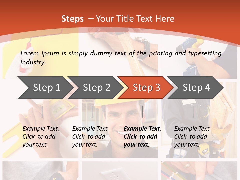 A Man In A Hard Hat Holding A Hammer PowerPoint Template