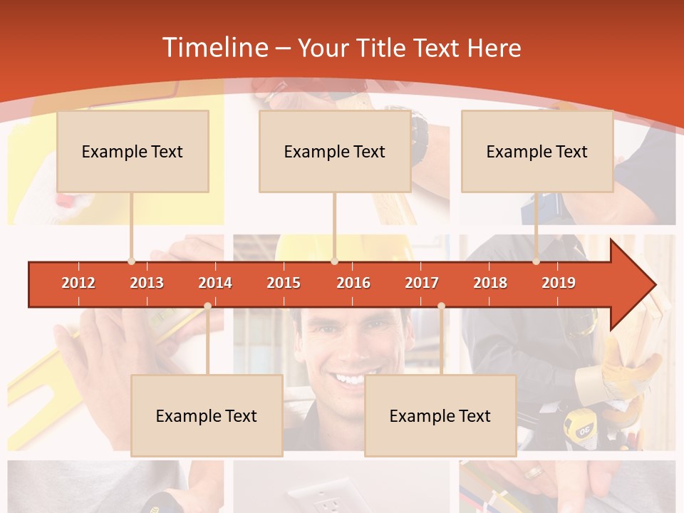 A Man In A Hard Hat Holding A Hammer PowerPoint Template