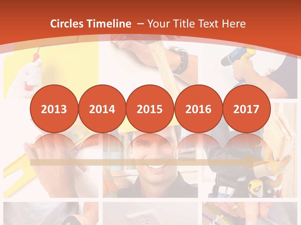 A Man In A Hard Hat Holding A Hammer PowerPoint Template