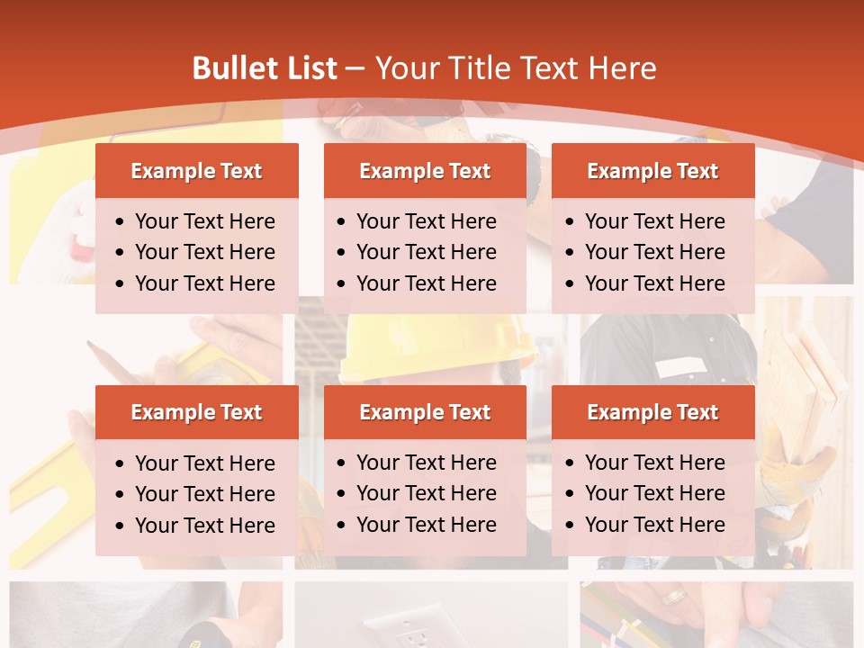 A Man In A Hard Hat Holding A Hammer PowerPoint Template