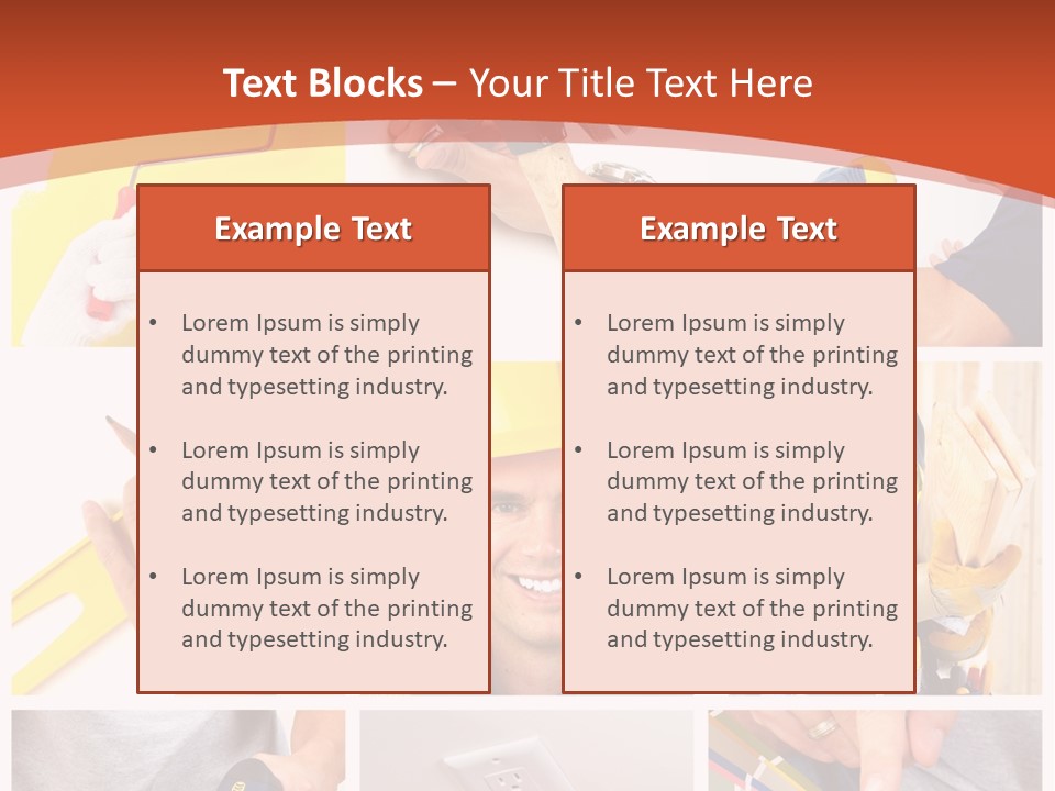 A Man In A Hard Hat Holding A Hammer PowerPoint Template
