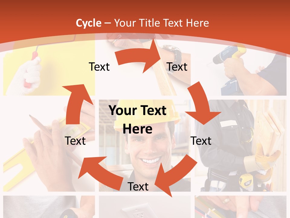 A Man In A Hard Hat Holding A Hammer PowerPoint Template