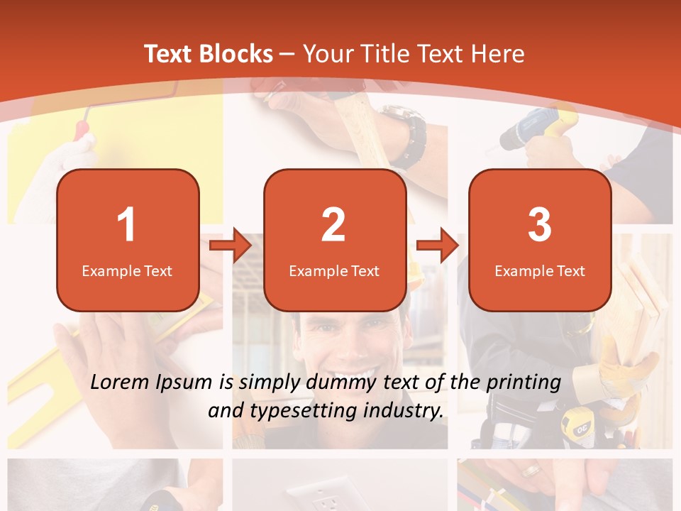 A Man In A Hard Hat Holding A Hammer PowerPoint Template