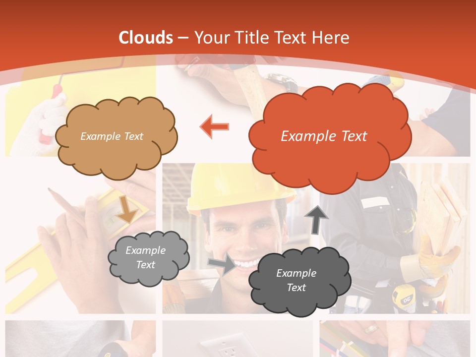 A Man In A Hard Hat Holding A Hammer PowerPoint Template