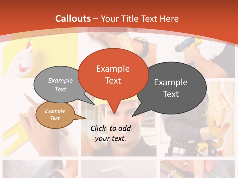 A Man In A Hard Hat Holding A Hammer PowerPoint Template