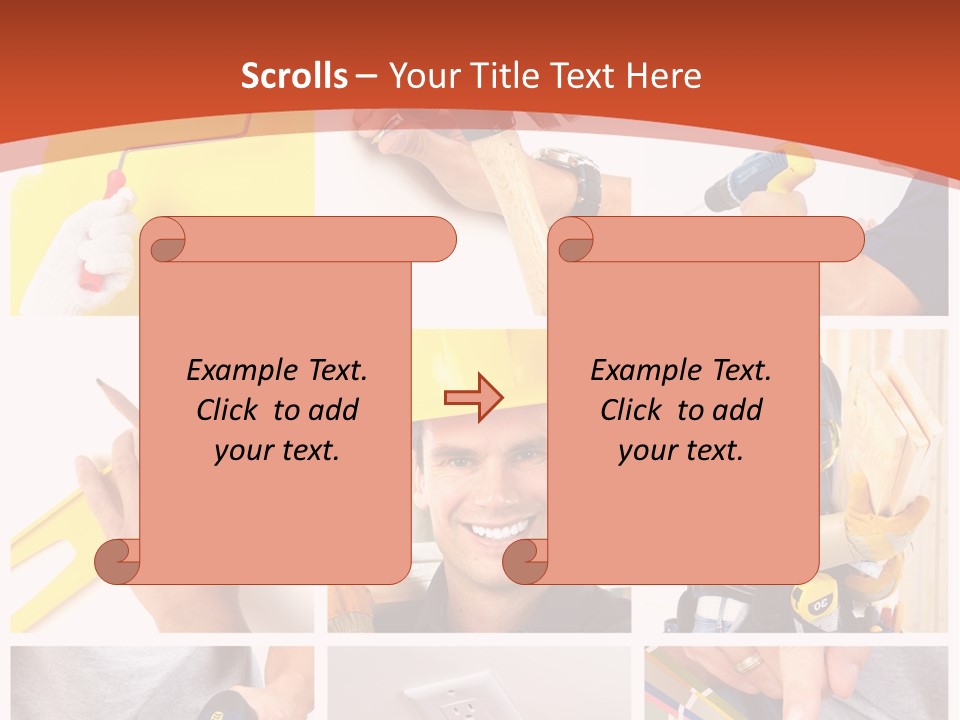 A Man In A Hard Hat Holding A Hammer PowerPoint Template