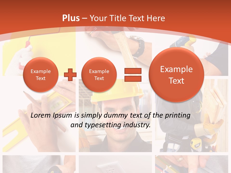 A Man In A Hard Hat Holding A Hammer PowerPoint Template