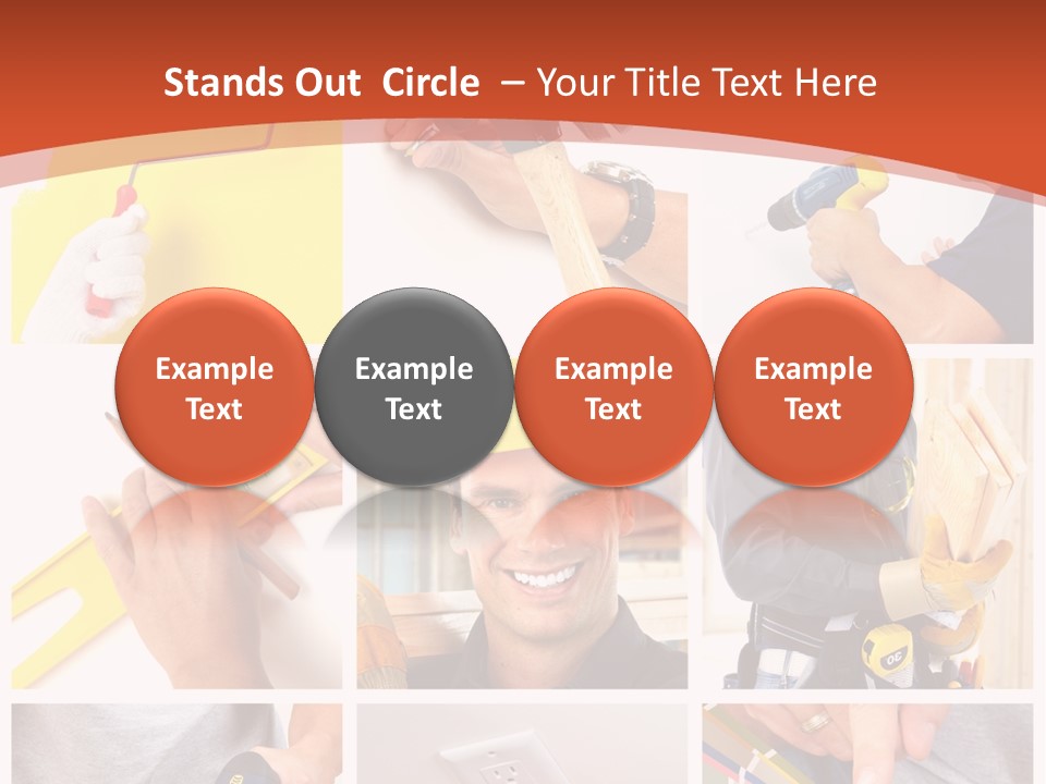 A Man In A Hard Hat Holding A Hammer PowerPoint Template