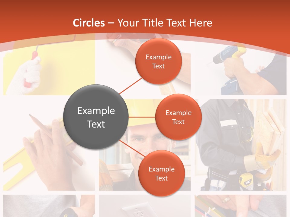 A Man In A Hard Hat Holding A Hammer PowerPoint Template