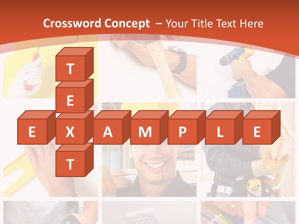 A Man In A Hard Hat Holding A Hammer PowerPoint Template