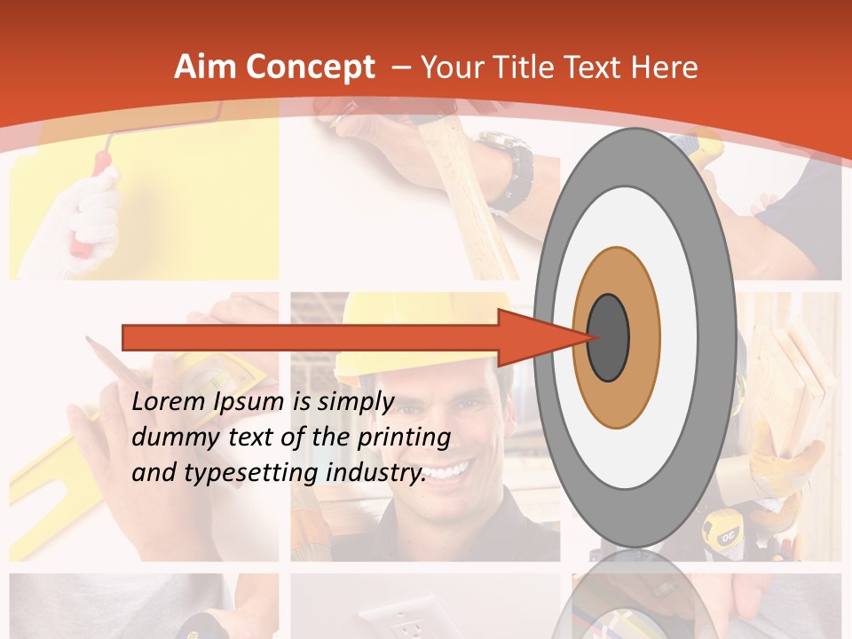 A Man In A Hard Hat Holding A Hammer PowerPoint Template