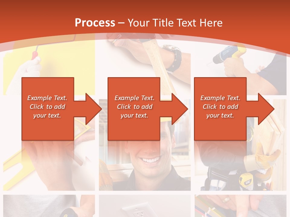 A Man In A Hard Hat Holding A Hammer PowerPoint Template