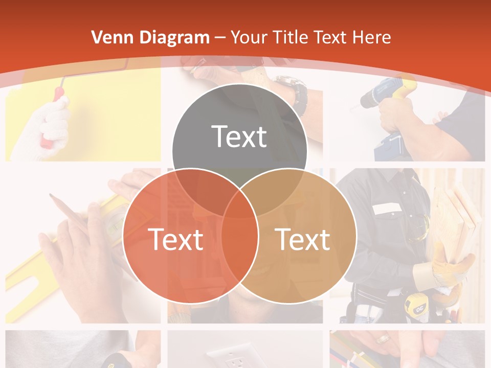 A Man In A Hard Hat Holding A Hammer PowerPoint Template