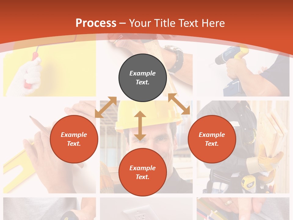 A Man In A Hard Hat Holding A Hammer PowerPoint Template
