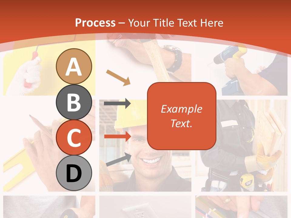 A Man In A Hard Hat Holding A Hammer PowerPoint Template