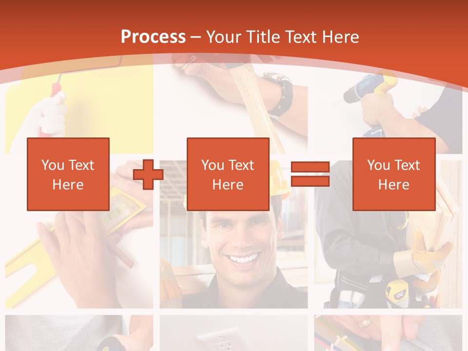 A Man In A Hard Hat Holding A Hammer PowerPoint Template