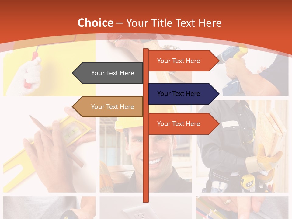 A Man In A Hard Hat Holding A Hammer PowerPoint Template
