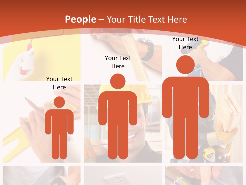 A Man In A Hard Hat Holding A Hammer PowerPoint Template