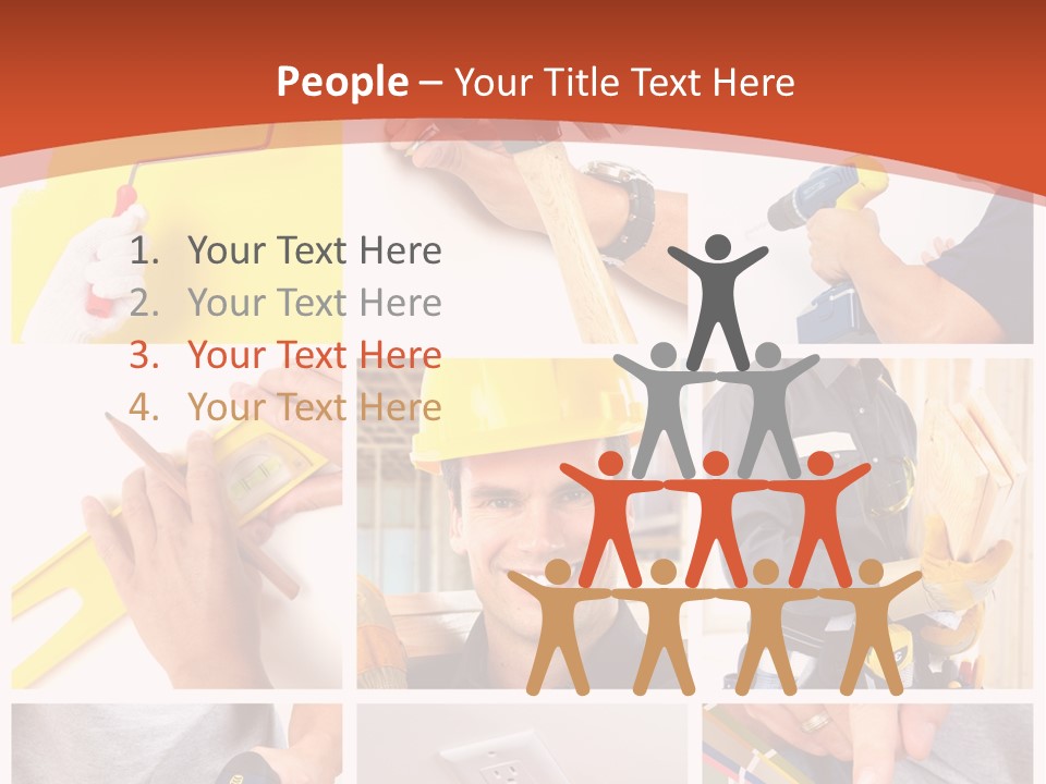 A Man In A Hard Hat Holding A Hammer PowerPoint Template