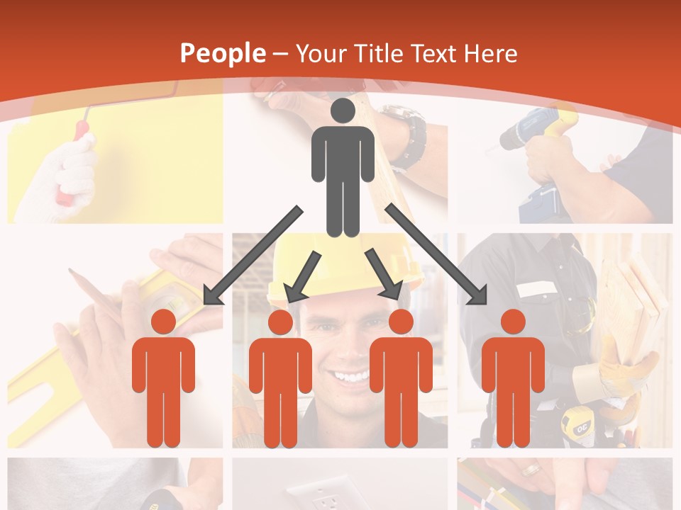 A Man In A Hard Hat Holding A Hammer PowerPoint Template