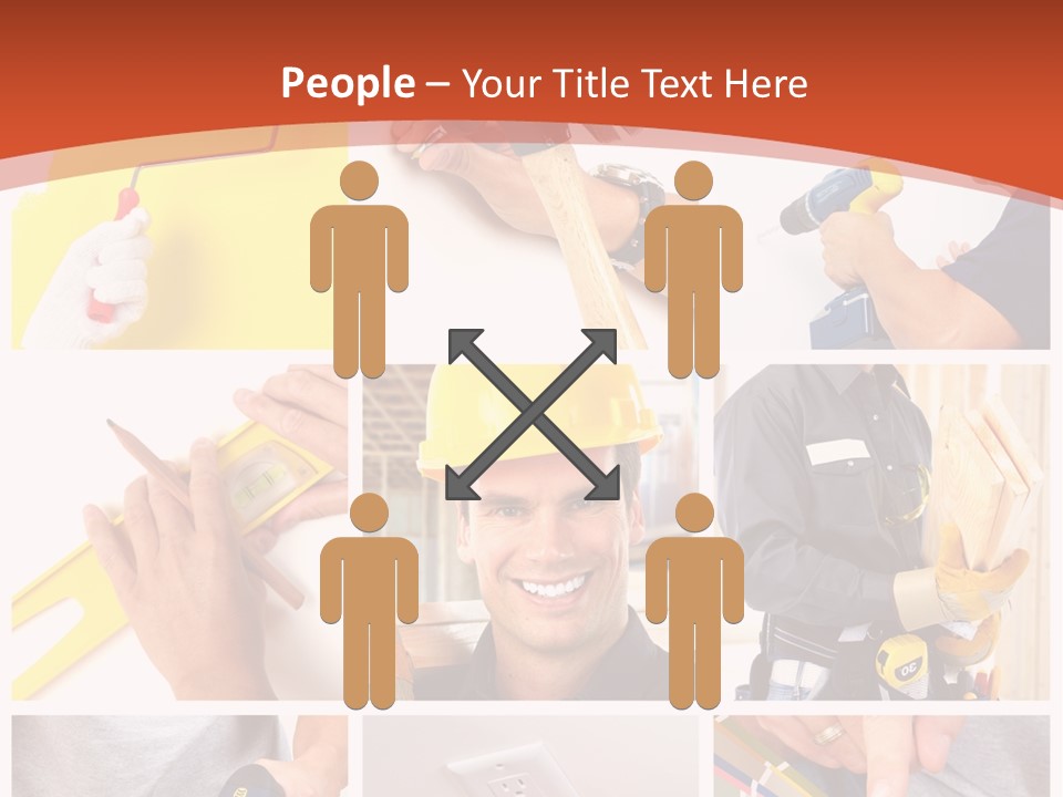 A Man In A Hard Hat Holding A Hammer PowerPoint Template