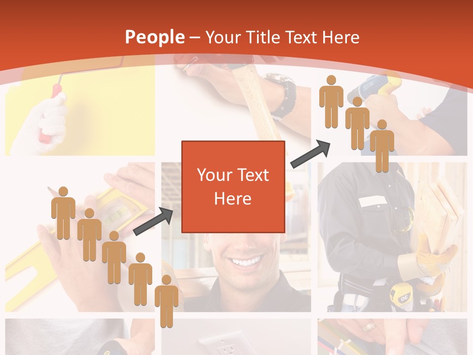 A Man In A Hard Hat Holding A Hammer PowerPoint Template