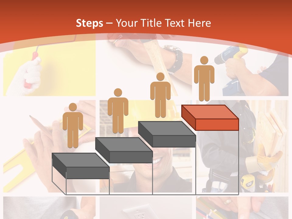A Man In A Hard Hat Holding A Hammer PowerPoint Template