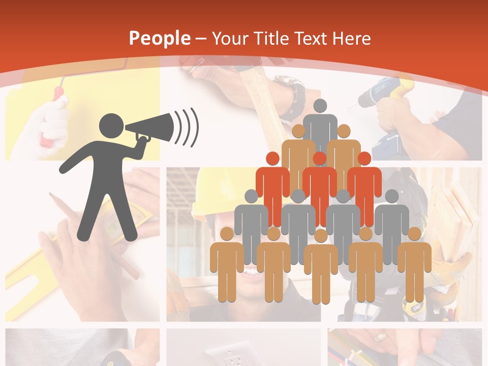 A Man In A Hard Hat Holding A Hammer PowerPoint Template