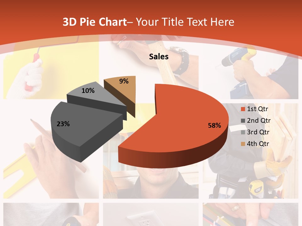 A Man In A Hard Hat Holding A Hammer PowerPoint Template